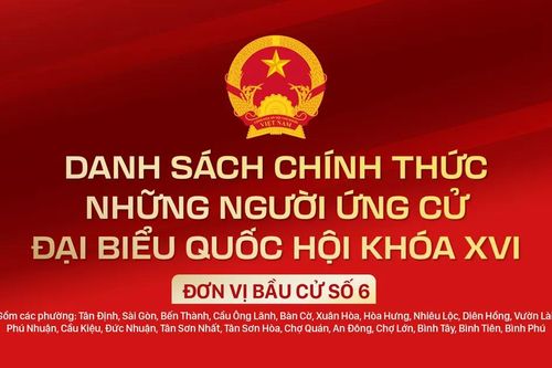 Danh sách chính thức những người ứng cử ĐBQH khóa XVI - Đơn vị bầu cử số 6