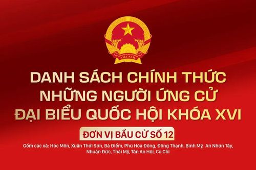 Danh sách chính thức những người ứng cử ĐBQH khóa XVI - Đơn vị bầu cử số 12