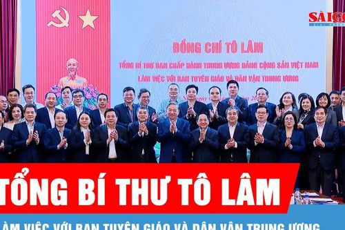 Tổng Bí thư Tô Lâm làm việc với Ban Tuyên giáo và Dân vận Trung ương