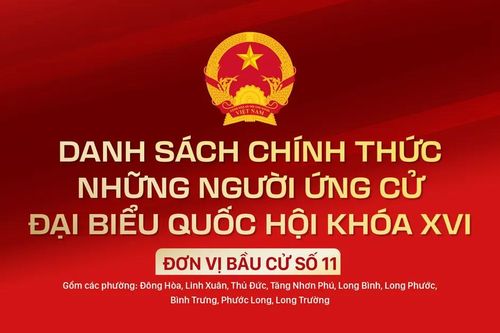 Danh sách chính thức những người ứng cử ĐBQH khóa XVI - Đơn vị bầu cử số 11