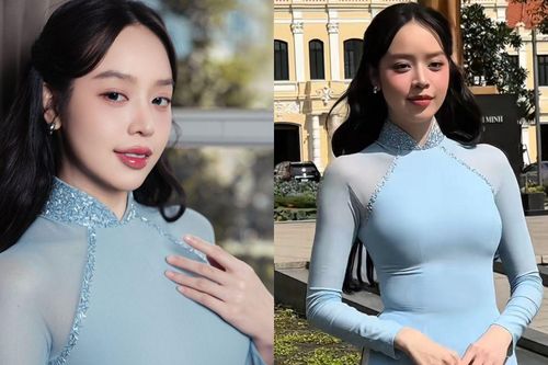 Thanh Thủy gây bàn tán khi diện áo dài kém tinh tế