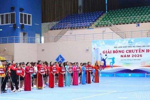 Sôi nổi Khai mạc Giải bóng chuyền hơi nữ tỉnh Lào Cai năm 2026