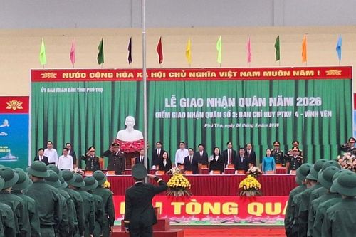 Phú Thọ: Công an xã Lập Thạch giữ gìn ANTT lễ giao, nhận quân năm 2026