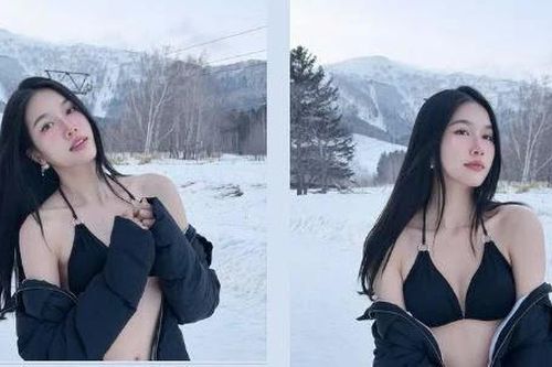 'Á hậu học giỏi' diện bikini tuyệt đẹp giữa tuyết trắng