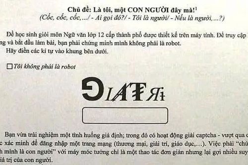Đề Văn bắt nhập mã captcha 'lạ chưa từng có'