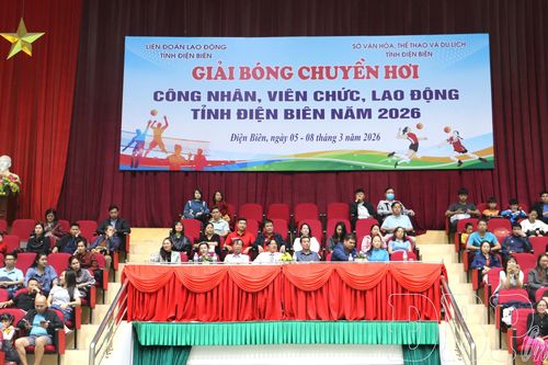 230 vận động viên tham gia giải Bóng chuyền hơi CNVCLĐ tỉnh Điện Biên năm 2026
