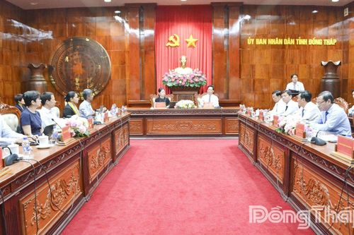 Đồng chí Nguyễn Thành Diệu tiếp Đoàn công tác Ngân hàng Phát triển Châu Á