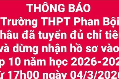 Trường THPT Phan Bội Châu dừng nhận hồ sơ trực tiếp, trả phí ghi danh