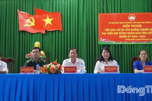 Ứng cử viên đại biểu Hội đồng nhân dân tỉnh tiếp xúc cử tri xã Thường Phước