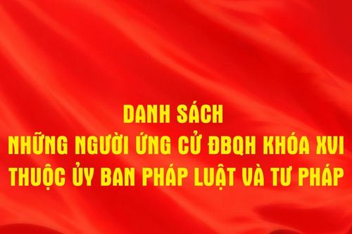 Những người ứng cử ĐBQH khóa XVI thuộc Ủy ban Pháp luật và Tư pháp