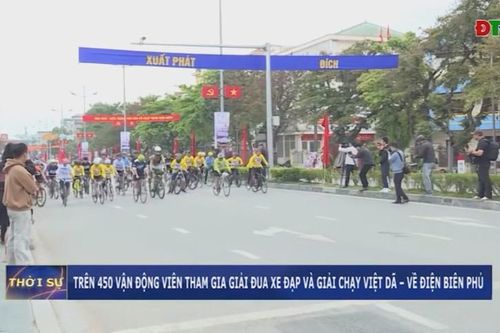 Trên 450 vận động viên tham gia giải đua xe đạp và giải chạy việt dã – Về Điện Biên Phủ
