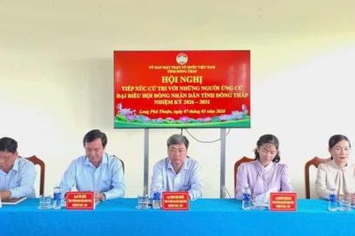 Ứng cử viên đại biểu Hội đồng nhân dân tỉnh tiếp xúc cử tri xã Long Phú Thuận và phường Mỹ Ngãi