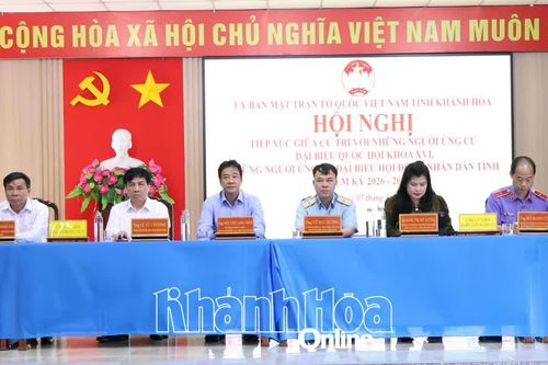 Người ứng cử đại biểu Quốc hội khóa XVI và đại biểu HĐND tỉnh tiếp xúc cử tri phường Đô Vinh