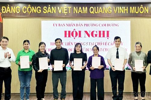 Phường Cam Đường: Trao Giấy chứng nhận quyền sử dụng đất theo quy trình '5 tại chỗ'