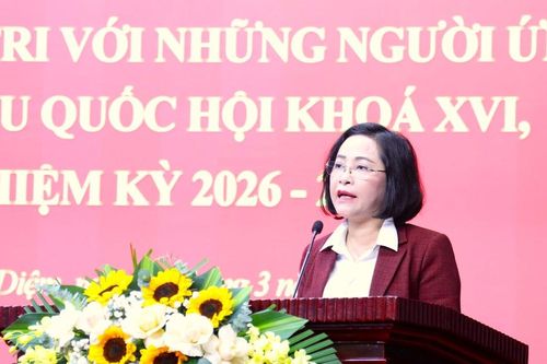 Phó Chủ tịch Quốc hội Nguyễn Thị Thanh dự Hội nghị tiếp xúc cử tri tại xã Phát Diệm, Ninh Bình