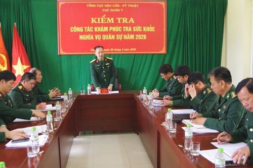 Cục Quân y kiểm tra công tác khám phúc tra sức khỏe nghĩa vụ quân sự tại tỉnh