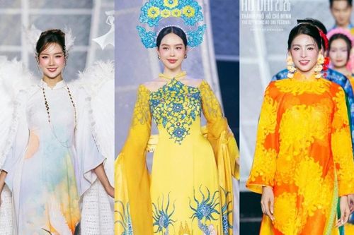 Hoa hậu Thanh Thủy nổi bật giữa dàn người đẹp trong đêm khai mạc Lễ hội Áo dài