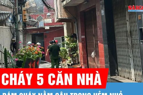 Cháy 5 căn nhà trên đường Thái Phiên, phường Minh Phụng