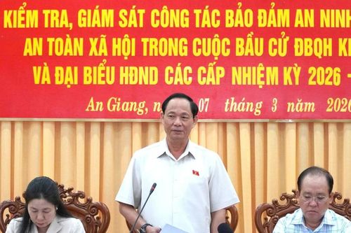Phó Chủ tịch Quốc hội Trần Quang Phương lưu ý bảo đảm an ninh bầu cử ở An Giang