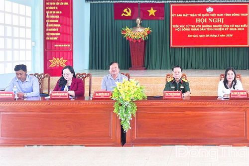 Ứng cử viên đại biểu HĐND tỉnh tiếp xúc cử tri phường Sơn Qui