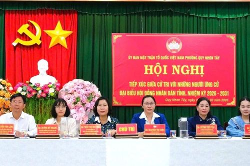 Ứng cử viên đại biểu HĐND tỉnh Gia Lai tại đơn vị bầu cử số 2 tiếp xúc cử tri phường Quy Nhơn Tây