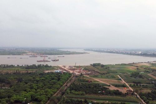 Tiến độ xây dựng cầu Ngọc Hồi và đường dẫn Vành đai 3,5 kết nối Hà Nội - Hưng Yên