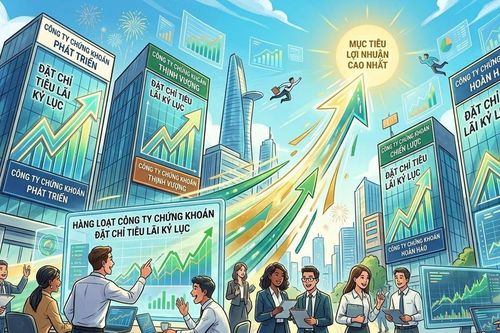Hàng loạt công ty chứng khoán đặt chỉ tiêu lãi kỷ lục năm 2026: Đặt cược VN-Index vượt mốc 2.300 điểm