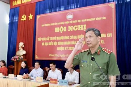 Thiếu tướng Tạ Văn Đẹp: Xây dựng phường Vĩnh Tân trở thành kiểu mẫu về an ninh trật tự