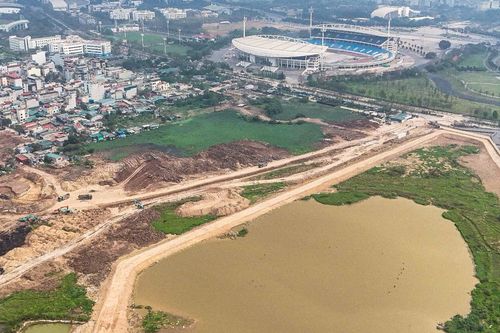 Tăng tốc thi công dự án hồ điều hòa 800 tỷ đồng gần sân Mỹ Đình