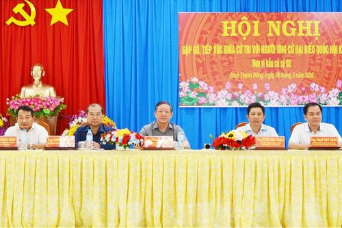 Ứng cử viên đại biểu Quốc hội tiếp xúc cử tri 4 xã Bình Thạnh Đông, Hòa Lạc, Phú Tân và Phú An
