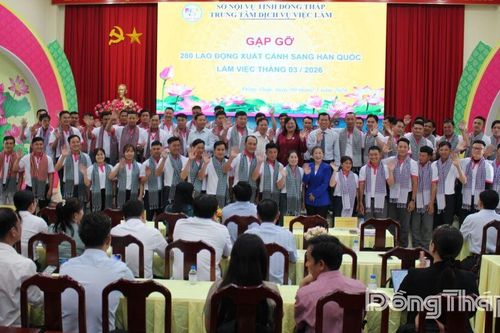 Đồng Tháp: 280 lao động lên đường sang Hàn Quốc làm việc thời vụ