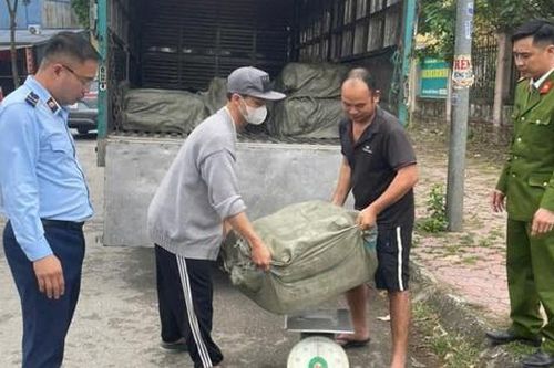 Kiểm tra ô tô tải bất ngờ phát hiện hơn nửa tấn nầm lợn đông lạnh có dấu hiệu ôi thiu