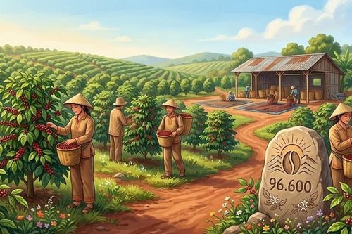 Giá cà phê hôm nay 10.3: Tây Nguyên giữ mốc cao 96,600 đồng/kg