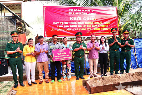 Sư đoàn 302 (Quân khu 7) khởi công xây dựng 'Nhà tình nghĩa quân - dân'