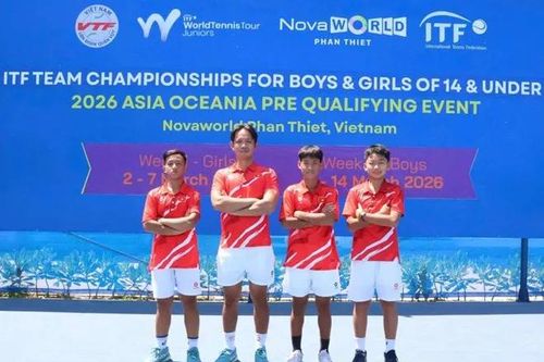 Việt Nam là chủ nhà giải vòng sơ loại quần vợt đồng đội U14 nam ITF 2026