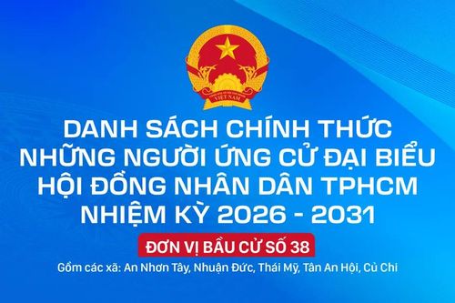 Danh sách chính thức những người ứng cử đại biểu HĐND TPHCM nhiệm kỳ 2026 - 2031 - Đơn vị bầu cử số 38