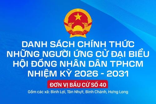 Danh sách chính thức những người ứng cử đại biểu HĐND TPHCM nhiệm kỳ 2026 - 2031 - Đơn vị bầu cử số 40