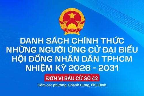 Danh sách chính thức những người ứng cử đại biểu HĐND TPHCM nhiệm kỳ 2026 - 2031 - Đơn vị bầu cử số 42