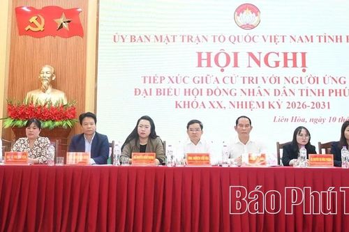 Ứng cử viên đại biểu HĐND tỉnh thuộc Đơn vị bầu cử số 9 tiếp xúc cử tri 2 xã Liên Hòa và Tiên Lữ