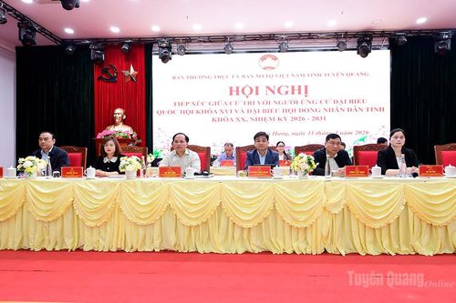 Hội nghị tiếp xúc giữa cử tri với người ứng cử đại biểu Quốc hội khóa XVI và đại biểu HĐND tỉnh khóa XX, nhiệm kỳ 2026 - 2031