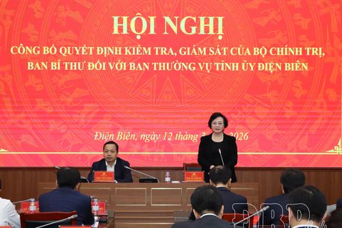 Công bố quyết định kiểm tra, giám sát đối với Ban Thường vụ Tỉnh ủy Điện Biên