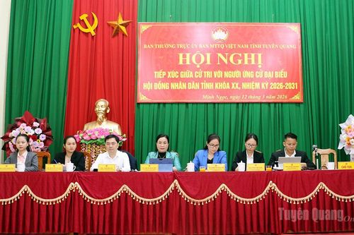 Ứng cử viên đại biểu HĐND tỉnh tiếp xúc cử tri tại xã Minh Ngọc và Minh Sơn