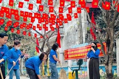 Vân Đình tổng vệ sinh môi trường hướng tới ngày bầu cử