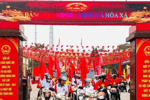 Hòa Xá tổ chức hội thi tuyên truyền lưu động chào mừng bầu cử