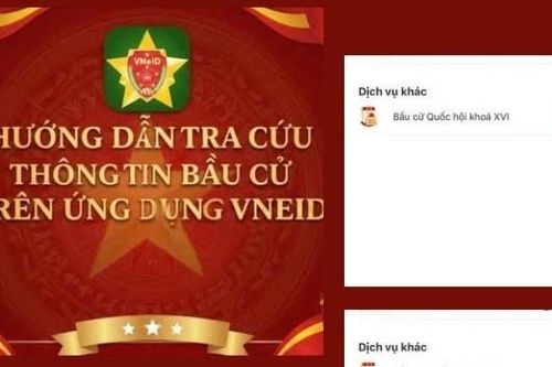 Tra cứu ứng cử viên đại biểu Quốc hội và HĐND các cấp trên ứng dụng VneID
