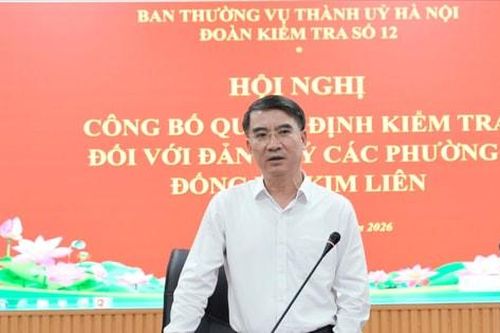 Công bố quyết định kiểm tra đối với Đảng ủy các phường Đống Đa, Kim Liên