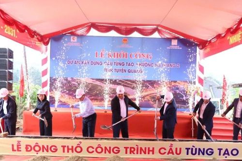 Phường Hà Giang 2 khởi công cầu cứng Tùng Tạo thay thế cầu treo bị lũ cuốn trôi