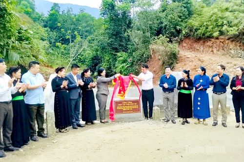 Xã Minh Sơn khánh thành công trình đập tràn chào mừng bầu cử