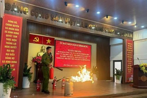 Xã Bình Hưng: Tăng cường bảo đảm an toàn PCCC tại các khu vực bầu cử