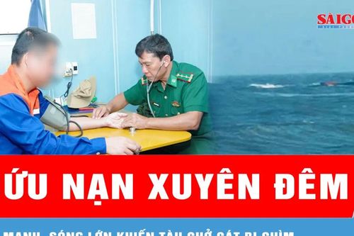 Cứu 9 thuyền viên tàu chở cát bị chìm ở vùng biển Cần Thơ